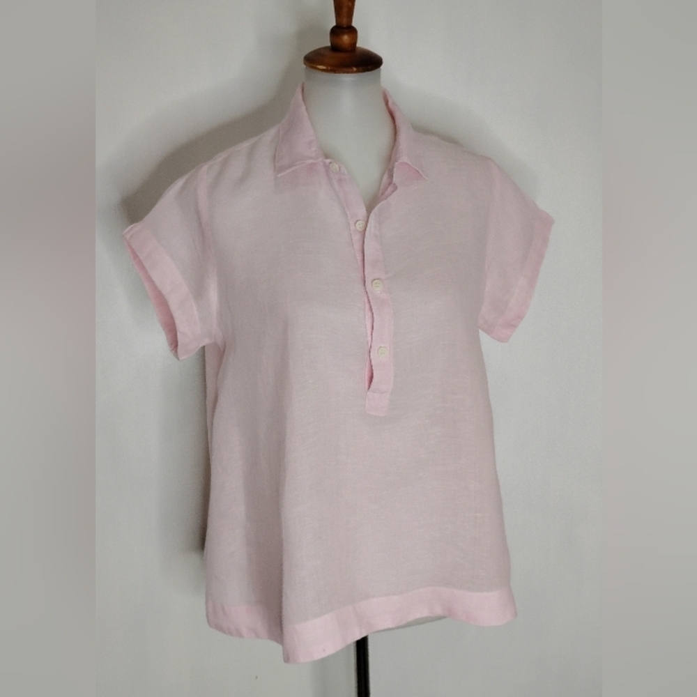CP SHADES ICE PINK LINEN BLOUSE